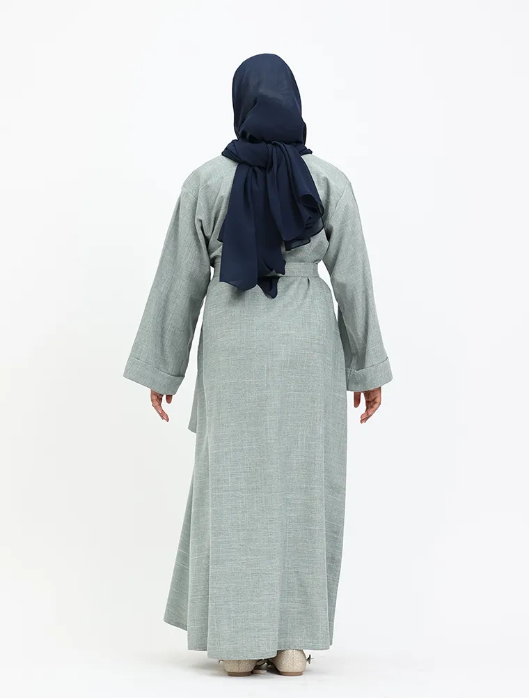 Sage Linen Girls Abaya